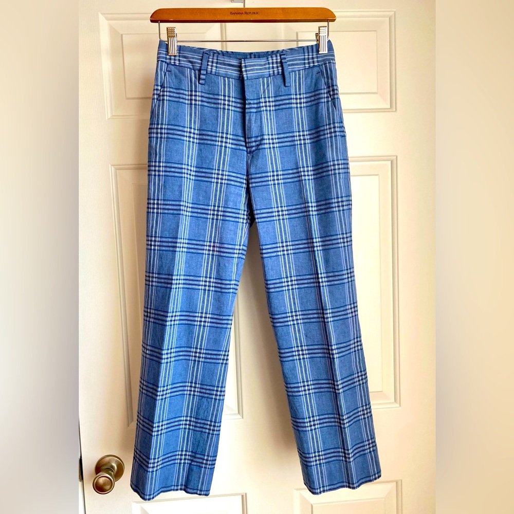 Blue Plaid Trousers